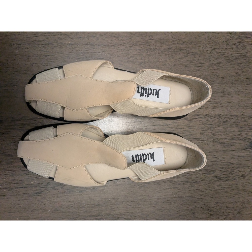 Judith Beige Leather Caged Slip On Sandals Tan 6M 22695